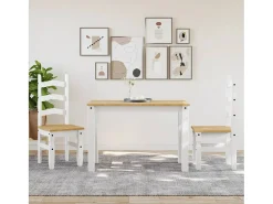 Juego de 2 Sillas de comedor Corona madera pino blanco 42x47x107 cm ES488691