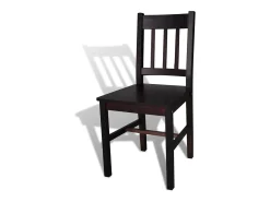 Juego de 6 Sillas de comedor madera de pino marrón oscuro ES765646