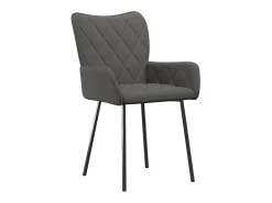 Juego de 2 sillas de comedor de tela gris oscuro