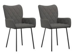 Juego de 2 sillas de comedor de tela gris oscuro