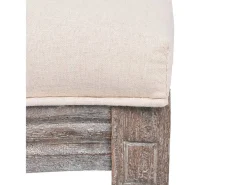 Juego de 4 sillas de comedor de tela color crema