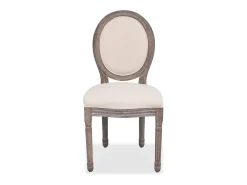 Juego de 4 sillas de comedor de tela color crema