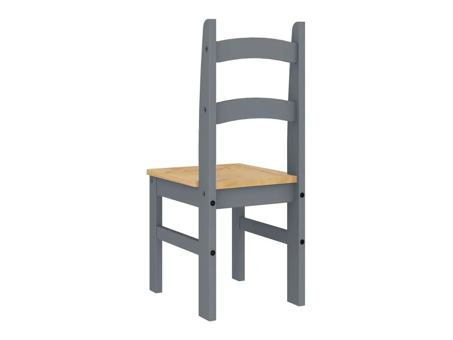 Juego de 2 sillas de comedor gris 40x46x99 cm madera maciza de pino