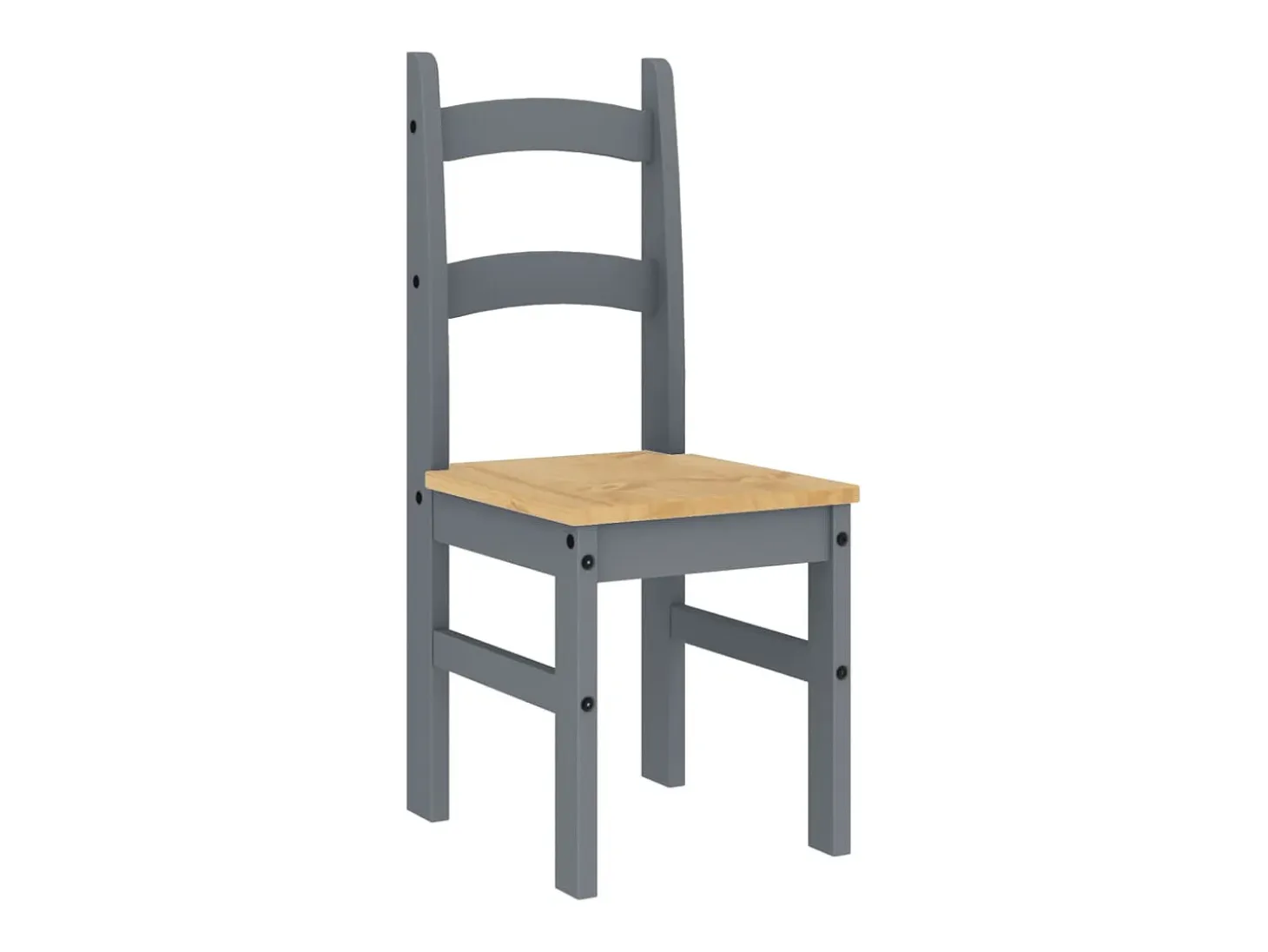Juego de 2 sillas de comedor gris 40x46x99 cm madera maciza de pino