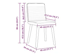 Juego de 2 sillas de comedor de tela negra