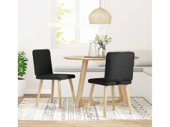 Juego de 2 sillas de comedor de tela negra