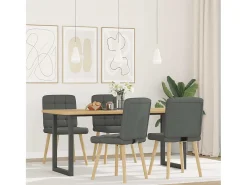 Juego de 4 sillas de comedor de tela gris oscuro