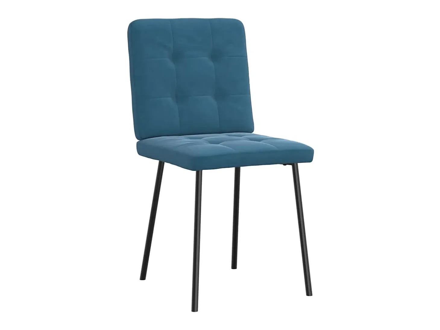 Juego de 2 sillas de comedor de terciopelo azul