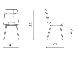 Juego de 4 sillas de comedor modernas marrones en tejido 