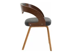 Juego de 2 Sillas de comedor madera curvada y tela gris oscuro ES315137