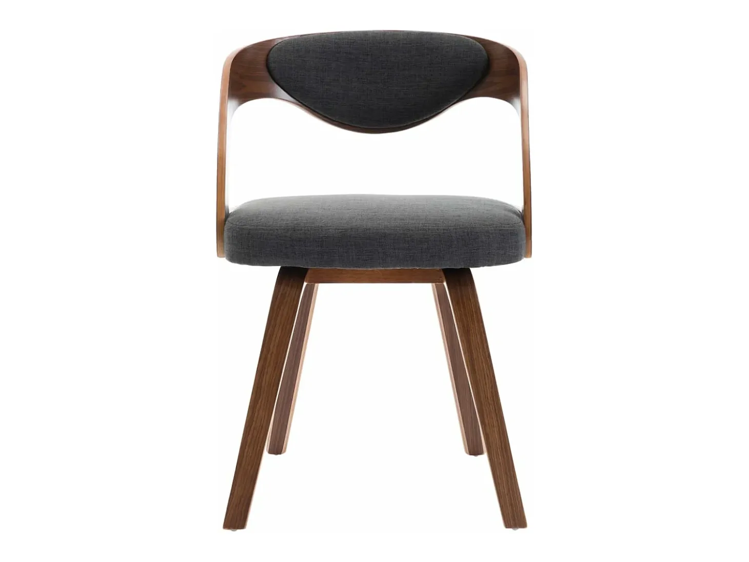Juego de 2 Sillas de comedor madera curvada y tela gris oscuro ES315137
