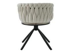 Juego de 4 sillas de comedor de terciopelo, sillón giratorio, diseño elegante, estructura de metal, beige (L 62 x An 60 x Al 57 cm)