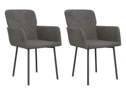 Juego de 2 Sillas de comedor terciopelo gris oscuro ES141621
