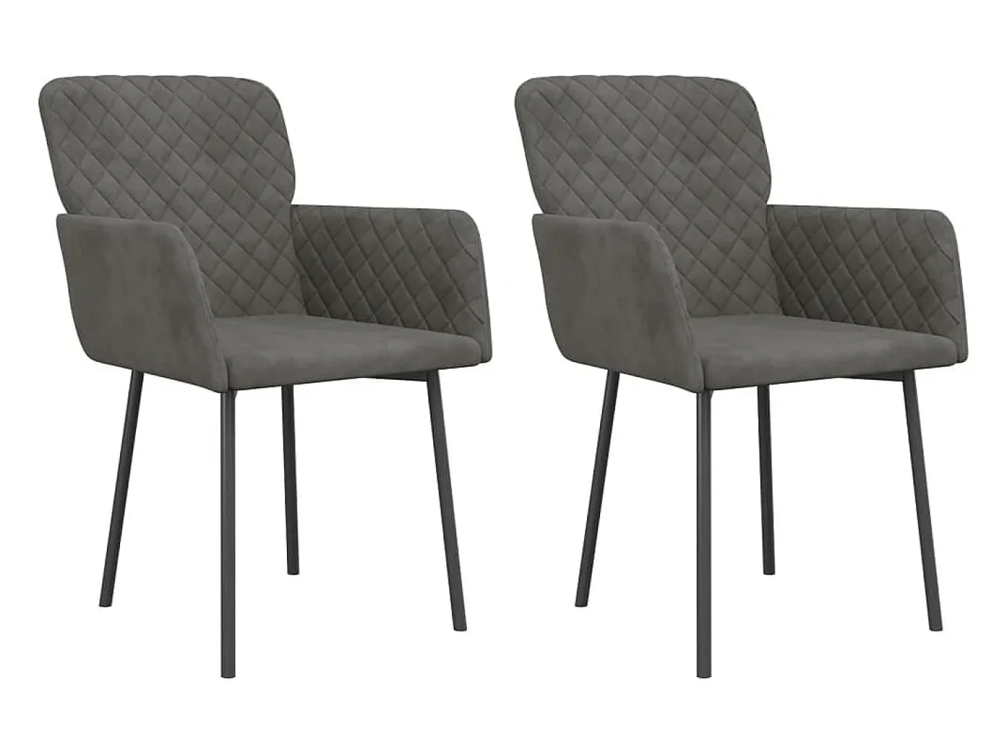 Juego de 2 Sillas de comedor terciopelo gris oscuro ES141621