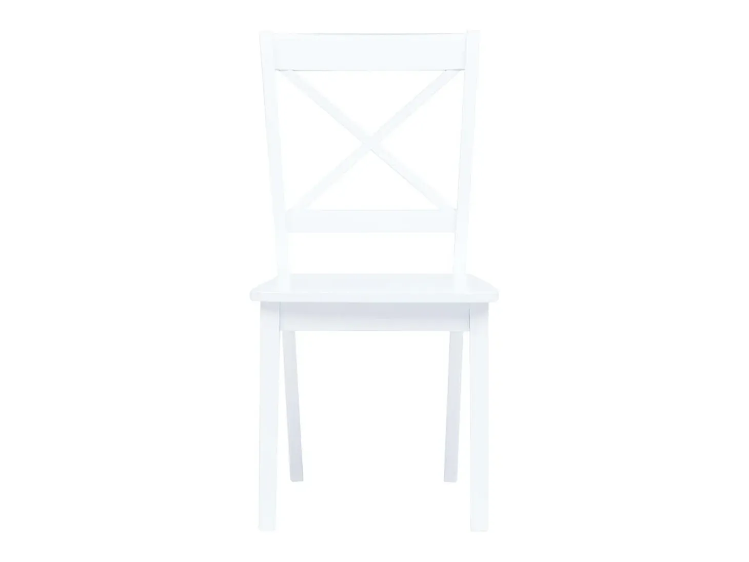 Juego de 2 sillas de comedor de madera maciza de caucho blanca