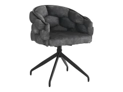 Juego de 6 sillas de comedor de terciopelo y metal – gris