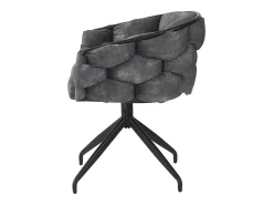 Juego de 6 sillas de comedor de terciopelo y metal – gris