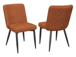 Juego de 2 sillas de comedor - 63 x 48 x 85 cm - para comedores/salones/cafeterías - Estilo moderno - Terciopelo - Rojo óxido