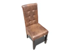 Juego de 2 Sillas de comedor cuero sintético marrón ES995577