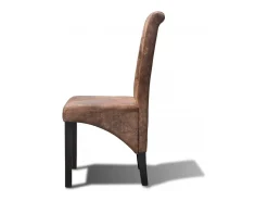 Juego de 2 Sillas de comedor cuero sintético marrón ES995577