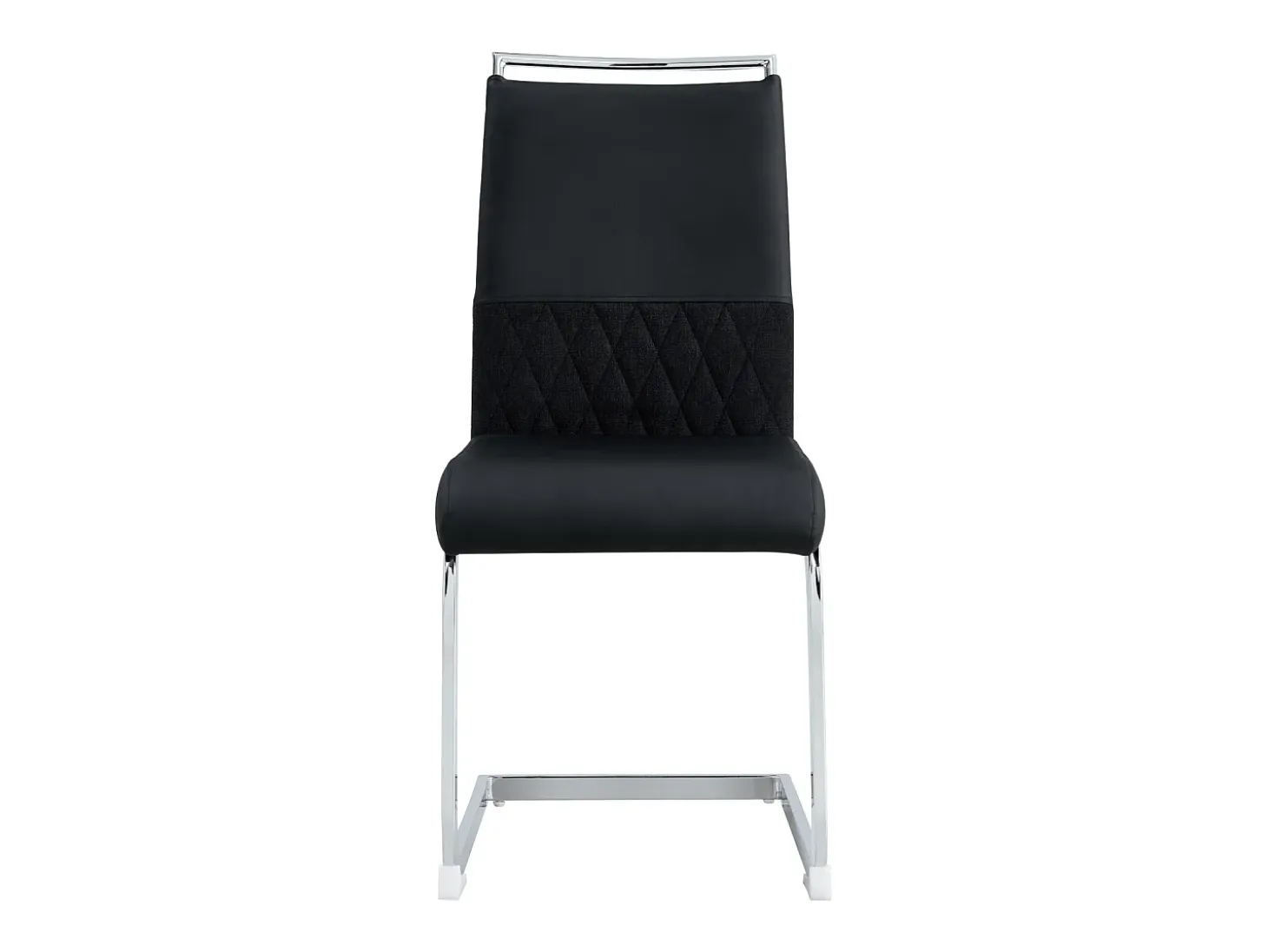 Juego de 6 sillas de comedor modernas, respaldo de piel sintética y lino, respaldo alto tapizado, diseño de rayas horizontales, color negro.