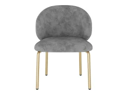 Juego de 4 sillas de comedor de chenilla gris - Patas de metal dorado