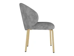 Juego de 4 sillas de comedor de chenilla gris - Patas de metal dorado