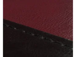Juego de 6 sillas de comedor Littau de piel sintética, polipiel, negro-rojo, patas oscuras