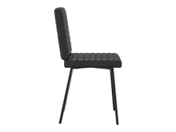 Juego de 4 sillas de comedor de piel sintética negra