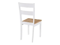 Juego de 4 Sillas de comedor madera maciza de caucho blanco ES144479