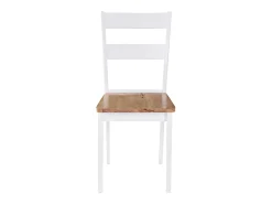 Juego de 4 Sillas de comedor madera maciza de caucho blanco ES144479