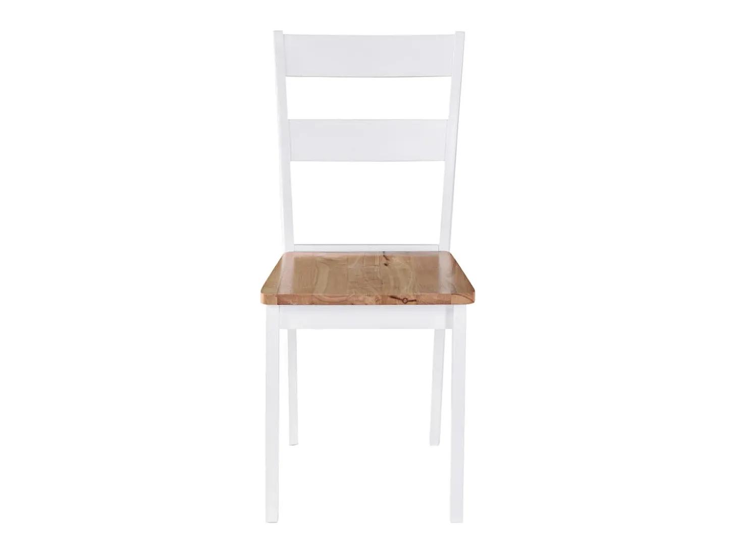 Juego de 4 Sillas de comedor madera maciza de caucho blanco ES144479