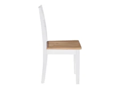 Juego de 4 Sillas de comedor madera maciza de caucho blanco ES144479
