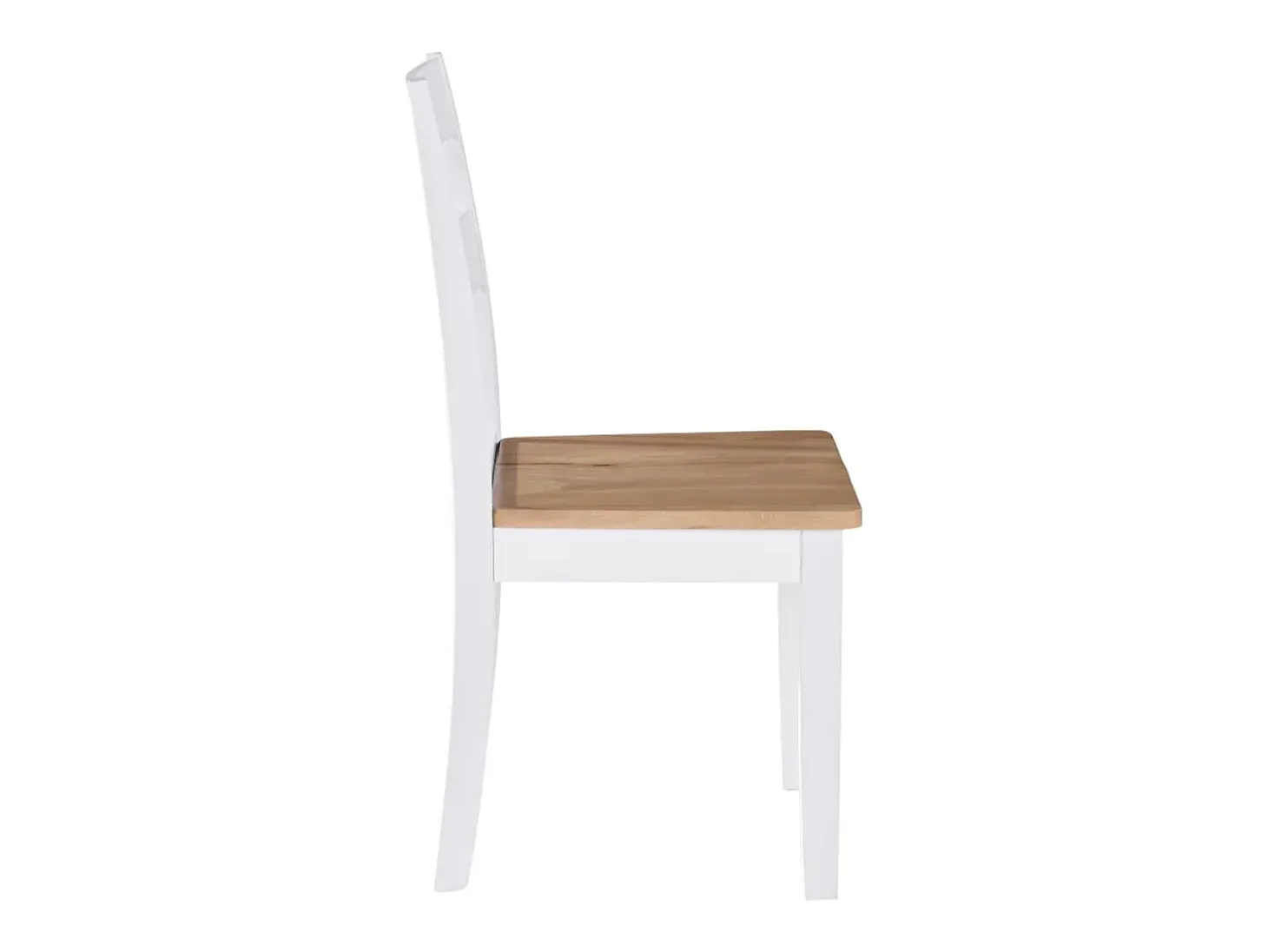 Juego de 4 Sillas de comedor madera maciza de caucho blanco ES144479