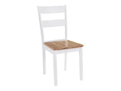 Juego de 4 Sillas de comedor madera maciza de caucho blanco ES144479