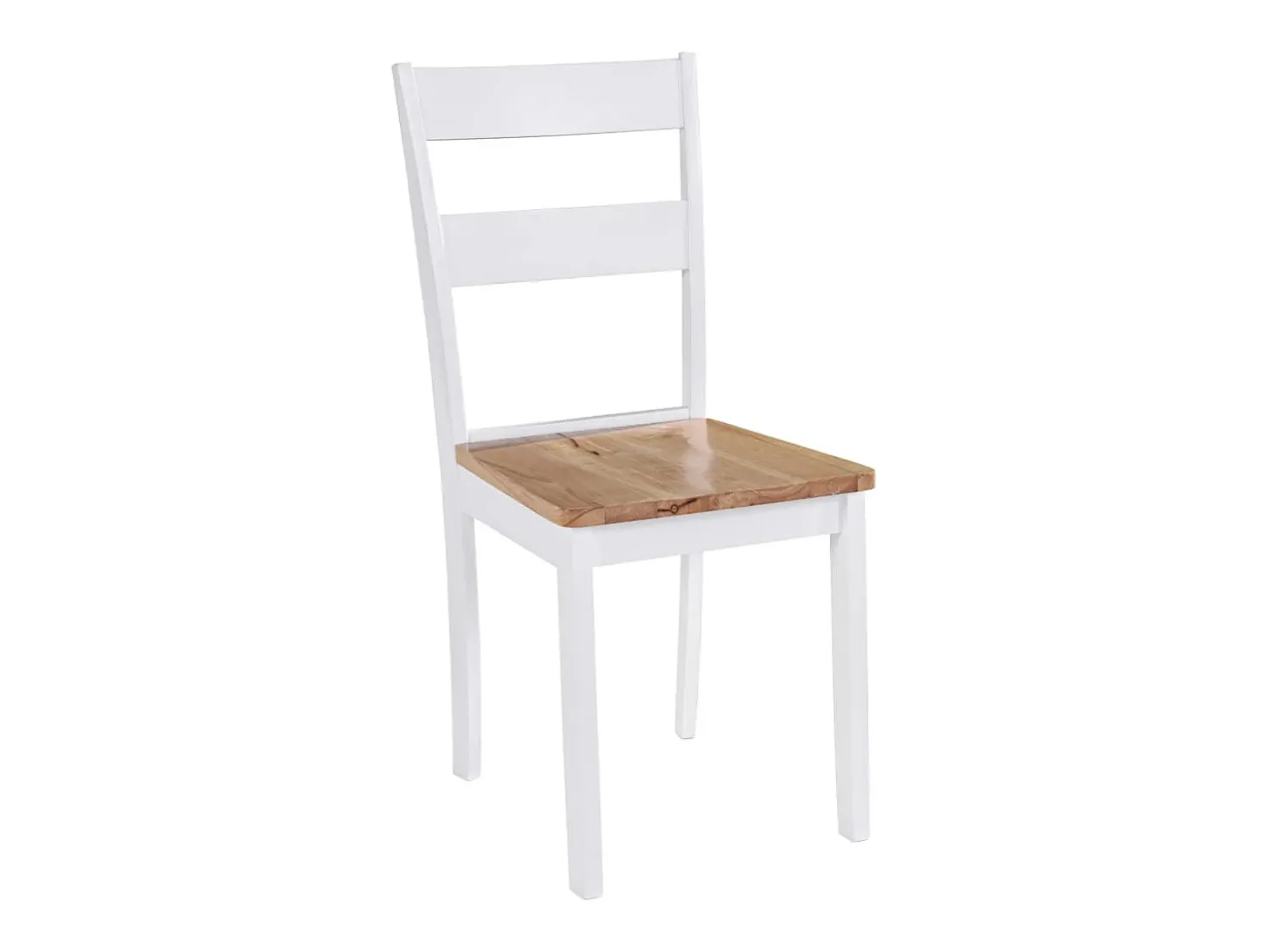 Juego de 4 Sillas de comedor madera maciza de caucho blanco ES144479