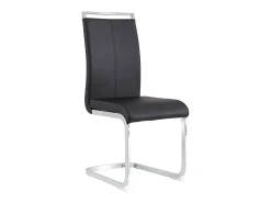 Juego de 4 sillas de comedor - estructura metálica y tapicería de polipiel - PU negro