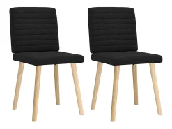 Juego de 2 sillas de comedor de tela negra