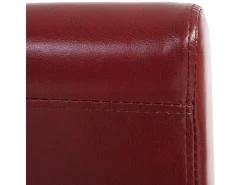 Juego de 6 sillas de comedor Littau de piel sintética, polipiel, marrón rojizo, patas oscuras