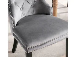 Juego de 6 sillas de comedor de terciopelo - 51 x 51 x 97 cm - sillón - silla de descanso - gris