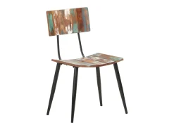 Juego de 2 Sillas de comedor madera maciza reciclada ES345336