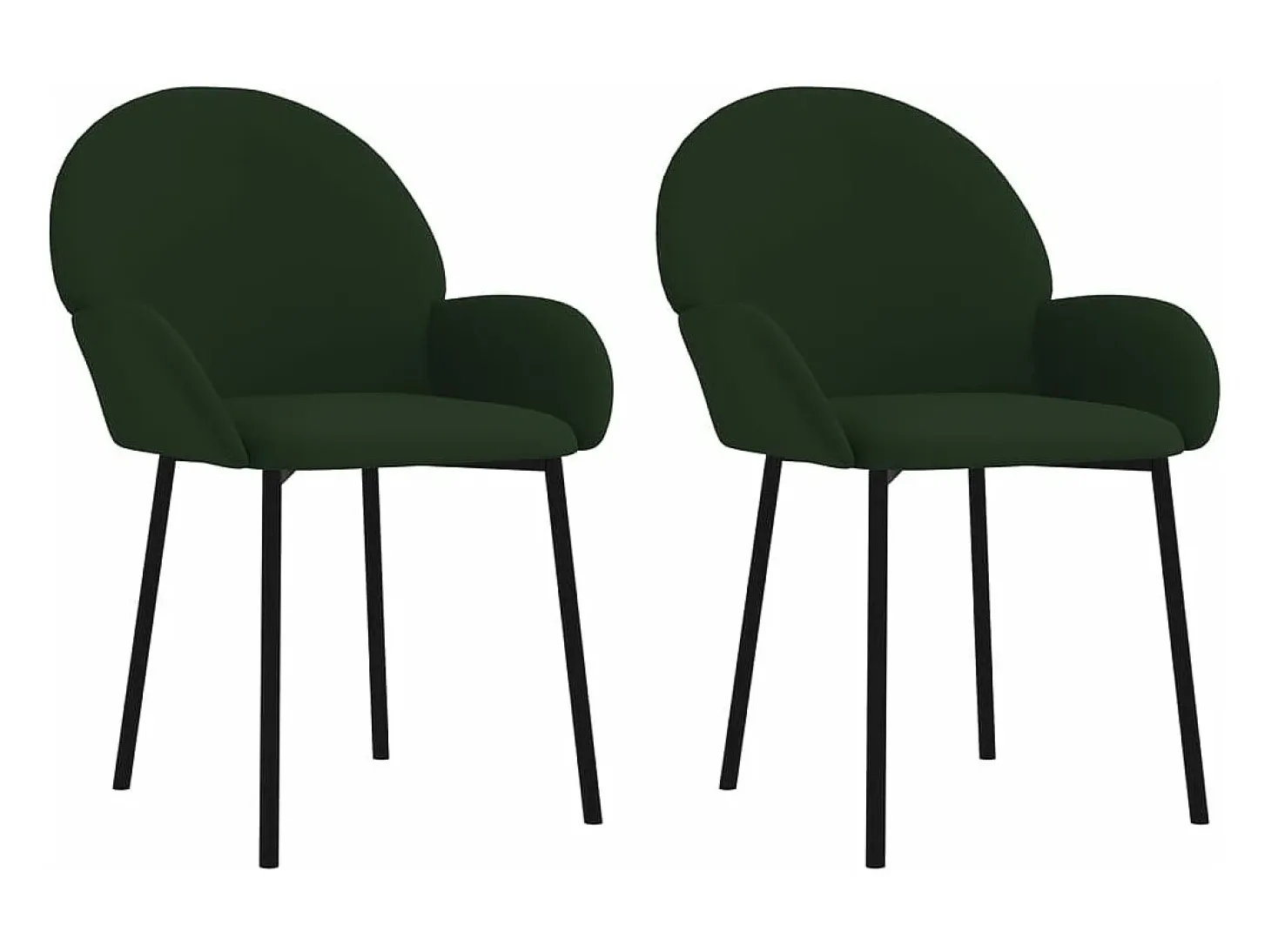 Juego de 2 Sillas de comedor terciopelo verde oscuro ES301690