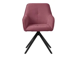 Juego de 2 sillas de comedor giratorias ML-Design en tela textil rosa viejo, silla de salón con reposabrazos/respaldo, silla giratoria de 360°
