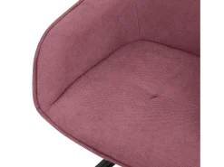 Juego de 2 sillas de comedor giratorias ML-Design en tela textil rosa viejo, silla de salón con reposabrazos/respaldo, silla giratoria de 360°