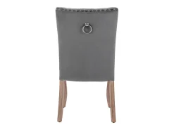 Juego de 2 sillas de comedor - silla de comedor de terciopelo gris - con respaldo acolchado y patas de madera