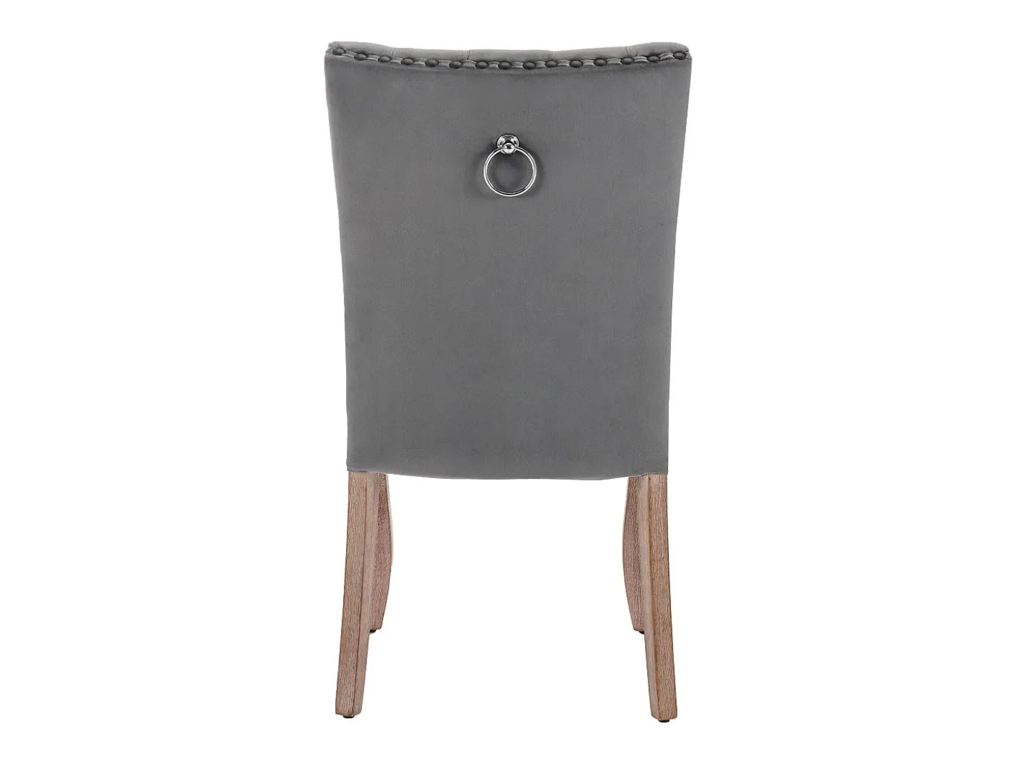 Juego de 2 sillas de comedor - silla de comedor de terciopelo gris - con respaldo acolchado y patas de madera