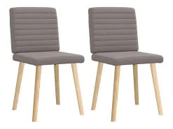 Juego de 2 sillas de comedor de tela color topo