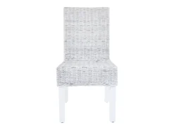 Juego de 2 Sillas de comedor ratán Kubu y madera mango marrón claro ES268589