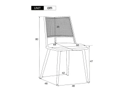 Juego de 6 sillas de comedor con cojín de piel sintética y respaldo de ratán PE - Negro