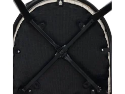Juego de 6 sillas de comedor con cojín de piel sintética y respaldo de ratán PE - Negro